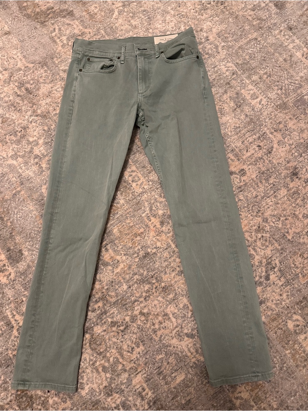 rag & bone Men's Slim Straight Jeans in Sage Green